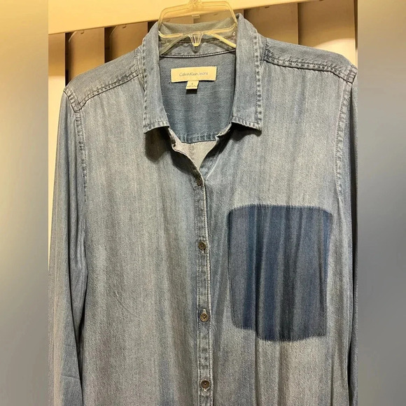 Calvin Klein button front Shirt-dress size large, perfect condition, never worn - Picture 4 of 10